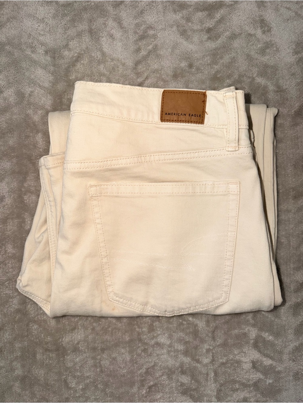 AE Cream Wide Leg Pants Size 12 Neutral Minimalist 90s, Baggy, Y2K - Picture 10 of 11